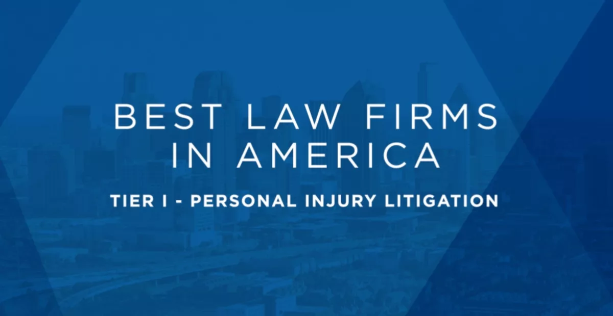 Honored Again: Top Tier for Plaintiffs Personal Injury Litigation